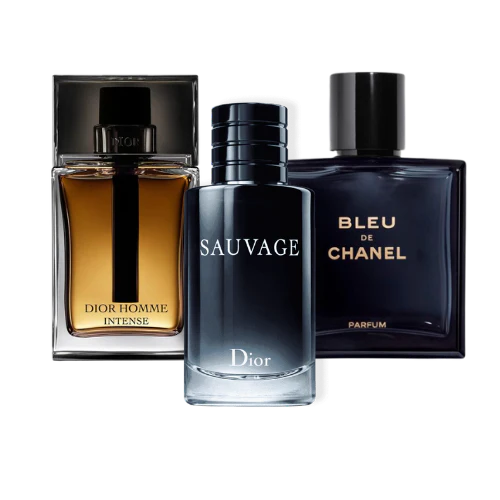 Combo de 3 Parfums - Sauvage Dior, Bleu de Chanel, Dior Homme Intense (Eau de Parfum)