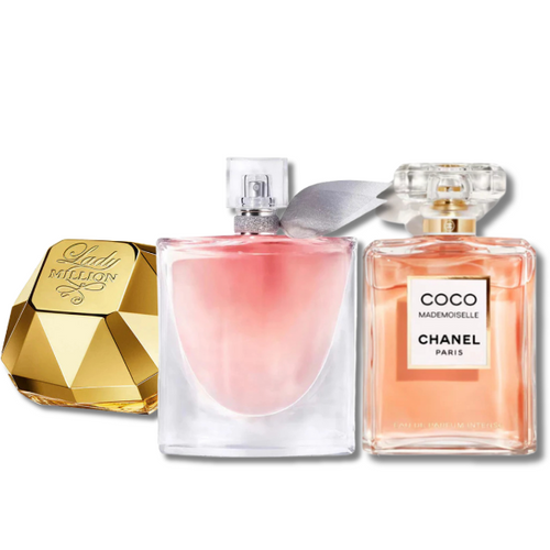 Combo de 3 Parfums - Lady Million Rabanne, Lancôme LA VIE EST BELLE and CHANEL COCO MADEMOISELLE (EAU DE PARFUM 100ML)