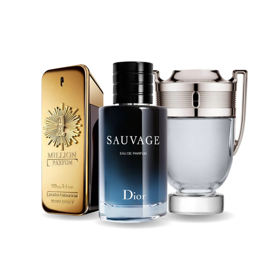 Combo de 3 Parfums - 1 Million de Paco Rabanne, Sauvage de Dior et Invictus de Paco Rabanne [100 ml chacun]