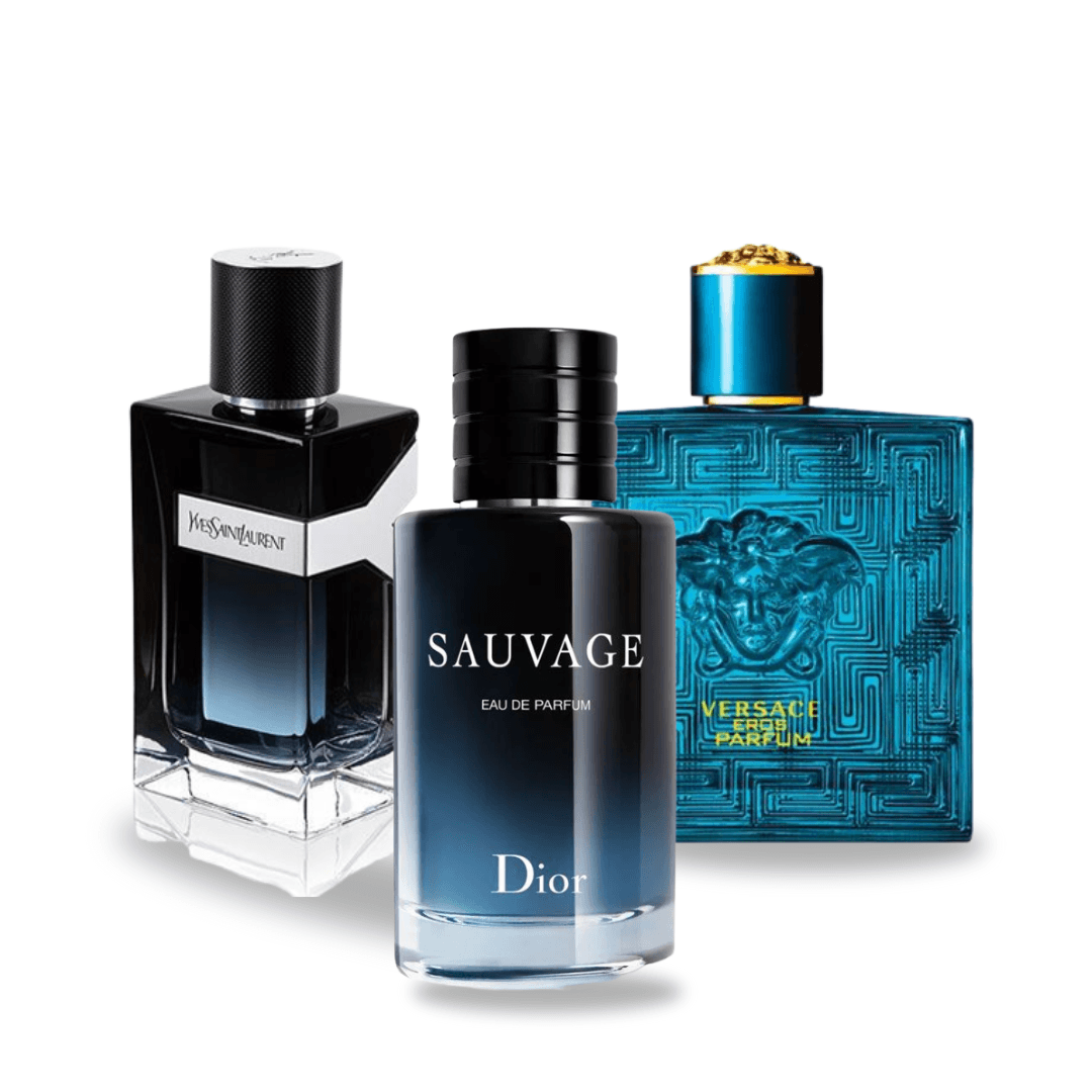 Combo de 3 Parfums - Y de Yves Saint Laurent, Sauvage de Dior et Versace Eros de Versace [100 ml chacun]